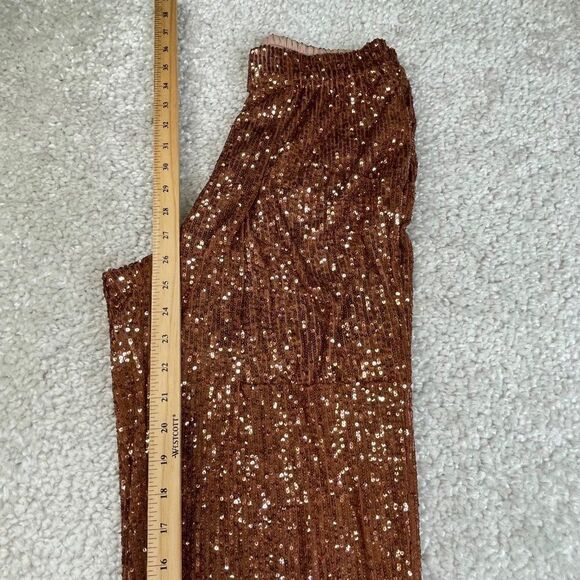 Free People Morelia Metallic Bronze Sequin Jogger XS - Picture 11 of 13